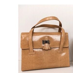 Suarez Lizard  Tan Handbag